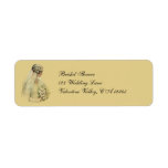 Vintage Victorian Bride in Profile Bridal Portrait Labels