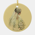 Vintage Victorian Bride in Profile Bridal Portrait Christmas Ornament