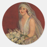 Vintage Victorian Bride Posing for Bridal Portrait Sticker