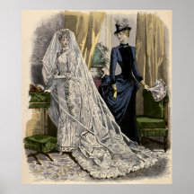 Vintage Victorian Bride, Wedding Bridal Portrait Posters