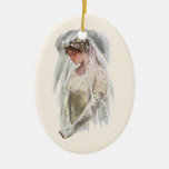 Vintage Victorian Bride with Bible Harrison Fisher Christmas Ornament