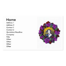 Vintage Victorian cherub graphic in a grape wreath Business Card
