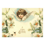 Vintage Victorian Cherub with Easter Lilies Custom Announcement