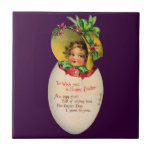 Vintage Victorian Child in an Easter Egg Tiles