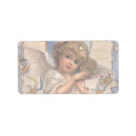 Vintage Victorian Christmas Angel with Bells Ivy Address Label