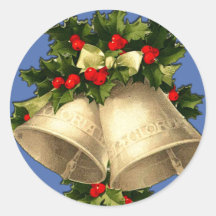 Vintage Victorian Christmas Bells Cards, Stickers