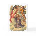 Vintage Victorian Christmas Card with angels