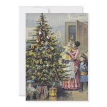 Vintage Victorian Christmas Family; Christmas Tree Custom Announcement