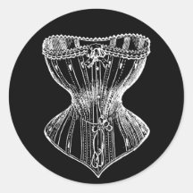 Vintage Victorian Corset Round Stickers
