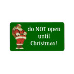 Vintage Victorian Die Cut Jolly Santa Claus w Toys Personalized Address Label