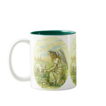 Vintage Victorian Easter Angel with Lamb Coffee Mug