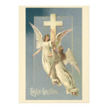 Vintage Victorian Easter Angels with a Cross Invites