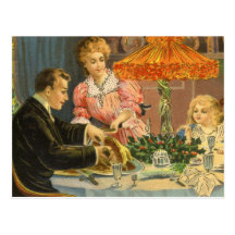 Vintage Victorian Family Christmas Dinner Post Card