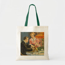 Vintage Victorian Family Christmas Dinner Tote Bag