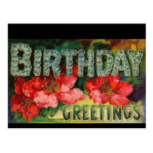 Vintage Victorian Floral Birthday  -Postcard
