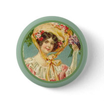 Vintage Victorian Lady Easter Bonnet Pin