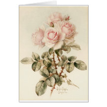 Vintage Victorian Romantic Roses Card