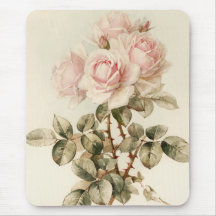 Vintage Victorian Romantic Roses Mousepads