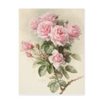 Vintage Victorian Romantic Roses Post Card