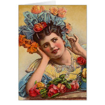 Vintage Victorian & Roses Valentine's Day Card