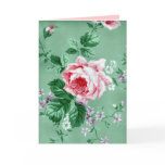 Vintage Victorian Sage Green Floral Wallpaper Card