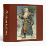 Vintage Victorian Santa Claus with Christmas Tree Vinyl Binder
