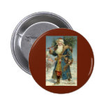 Vintage Victorian Santa Claus with Christmas Tree Buttons