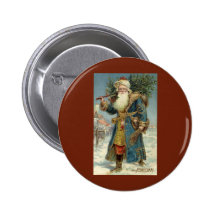 Vintage Victorian Santa Claus with Christmas Tree Buttons