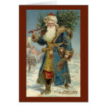 Vintage Victorian Santa Claus with Christmas Tree Card