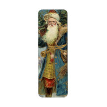 Vintage Victorian Santa Claus with Christmas Tree Custom Return Address Label
