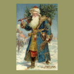 Vintage Victorian Santa Claus with Christmas Tree posters