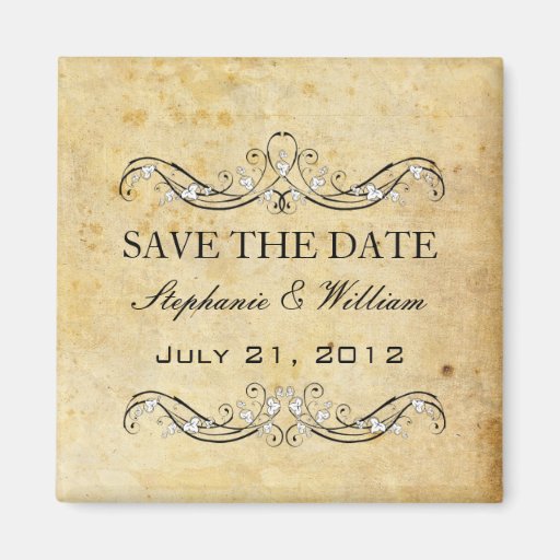 Vintage Victorian Save The Date Fridge Magnet
