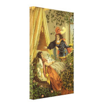 Vintage Victorian Sleeping Beauty Fairy Tale Gallery Wrap Canvas