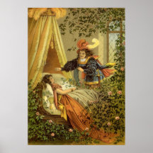 Vintage Victorian Sleeping Beauty Fairy Tale Poster