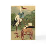Vintage Victorian Stork and Baby Carriage Greeting Cards