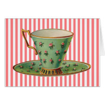 Vintage Victorian Tea Cup Greeting Cards