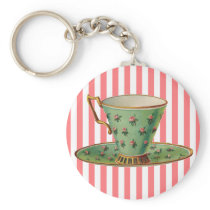 Vintage Victorian Tea Cup Keychain