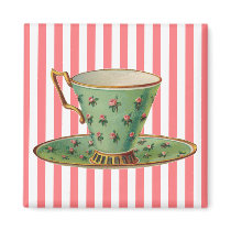 Vintage Victorian Tea Cup Magnet