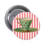 Vintage Victorian Tea Cup Pinback Buttons
