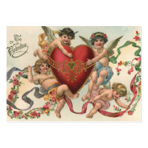 Vintage Victorian Valentine Cupids Angels Heart Business Cards