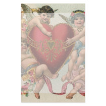 Vintage Victorian Valentine Cupids with a Heart Stationery Design