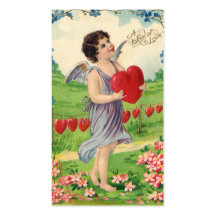 Vintage Victorian Valentines Cupid Holding a Heart Business Card