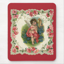 Vintage Victorian Valentine's Cupid on the Phone Mousepads