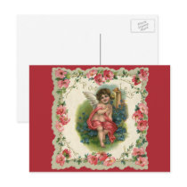 Vintage Victorian Valentine's Cupid on the Phone Post Cards
