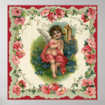 Vintage Victorian Valentine's Cupid on the Phone posters