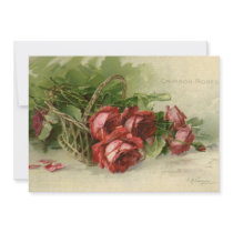 Vintage Victorian Valentine's Day Crimson Roses Invite