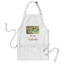 Vintage Victorian Valentines Day Cupids Heart Tree Apron