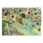 Vintage Victorian Valentines Day Cupids Heart Tree Cards