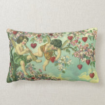 Vintage Victorian Valentines Day Cupids Heart Tree Pillows