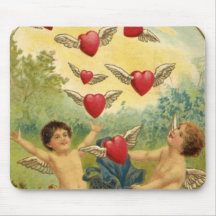 Vintage Victorian Valentine's Day Cupids Hearts Mousepads